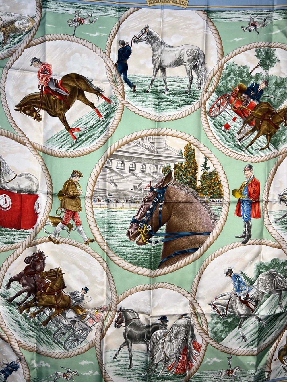 HERMES HORSE SILK SCARF